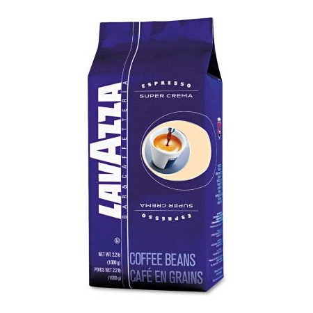 Lavazza Super Crema Espresso Coffee, Regular, 35.2 oz. Bag, Vacuum Packed With One Way Valve LAV4202